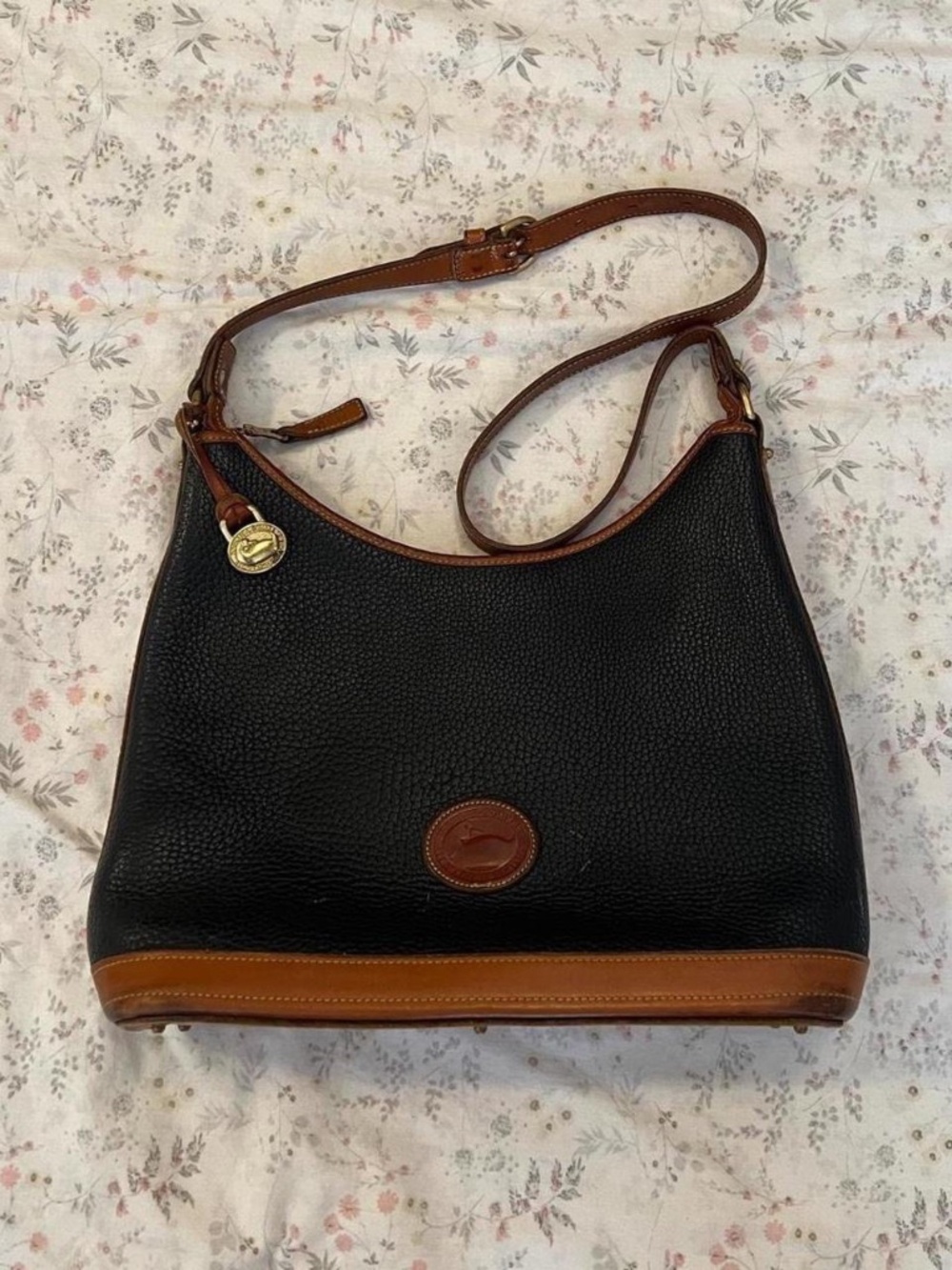 Vintage Dooney & Bourke Leather Hobo Bag Shoulder Large Pebbled Made in USA